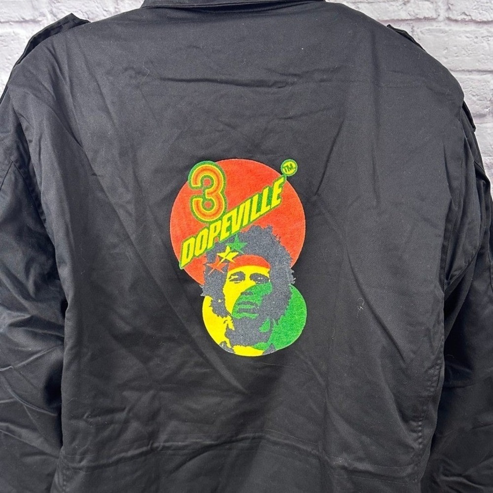 RARE Vintage Jordan Craig Mens 3XL Black Jacket‎ "Dopeville" Graphics Full Zip